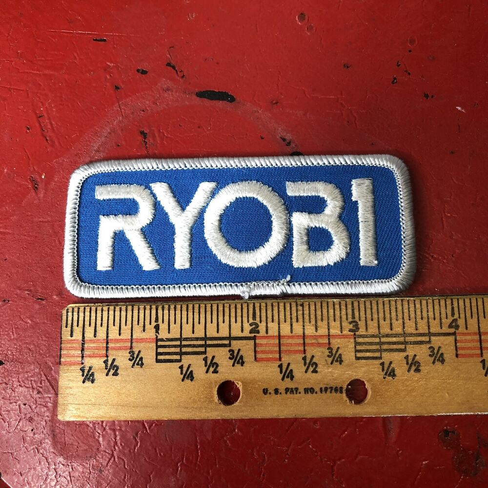 RYOBI Blue Embroidery Iron On Fishing Patch